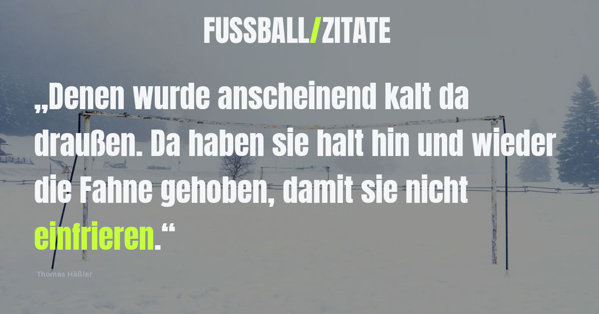 Zitat von Thomas Häßler über frierende Linienrichter und gehobene Fahnen auf fussball-zitate.com